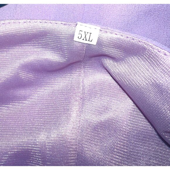 Lavender Layered Flowy Womens 2-Piece Chiffon Dress with Jacket 5XL 100% Polyest - Picture 3 of 4